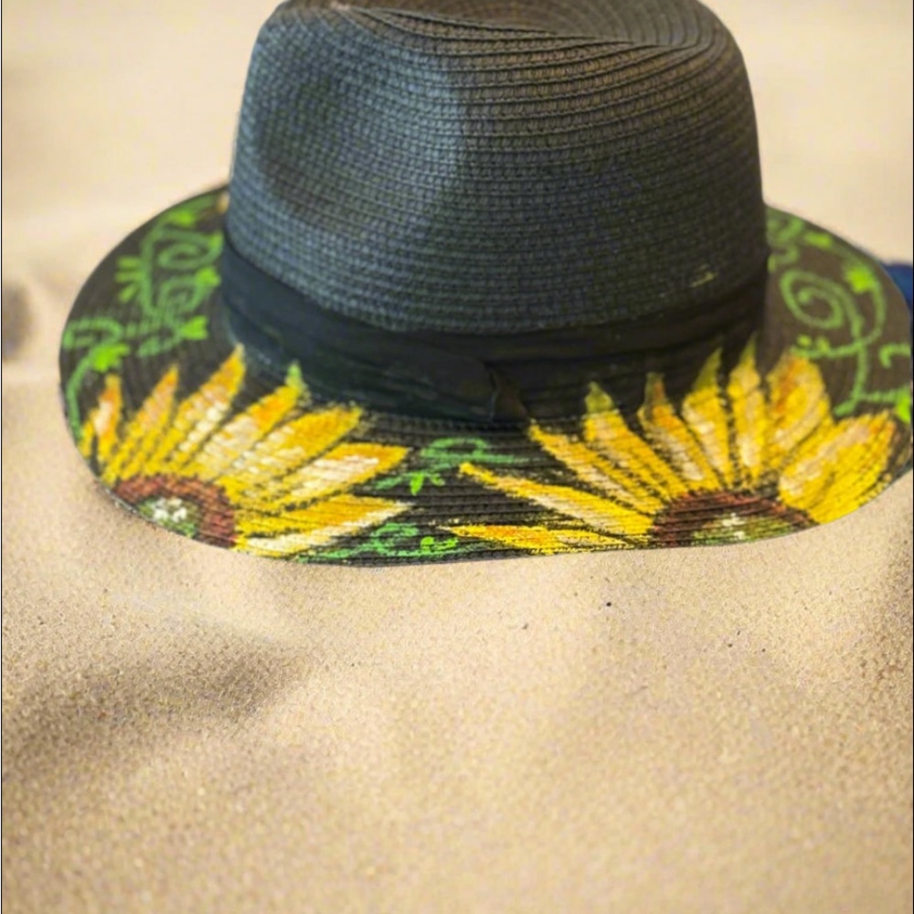 Sunflower Patterned Hat - image 1
